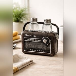 Vintage Looking Nordmende Transita Radio Salt & Pepper Shaker Set Retro Dining
